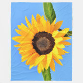 Zonnebloem tegen zon op blauwe hemel - Zomer Fleece Deken (Voorkant)