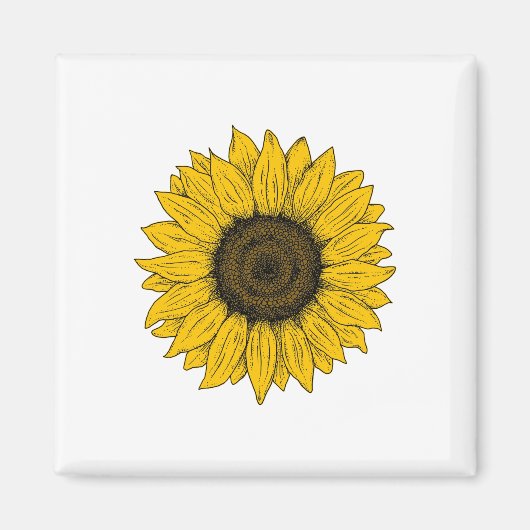 Zonnebloem tekening magneet (Voorkant)