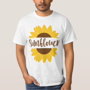 Zonnebloem Tekst in Bloom Art T-shirt