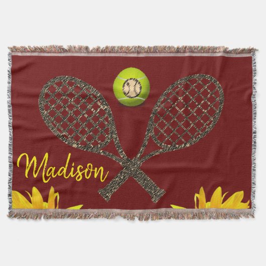 Zonnebloem Tennis Gooi Deken (Voorkant)