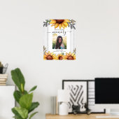 Zonnebloem 'Ter liefdevolle herinnering' fotoposte Poster (Thuiskantoor)