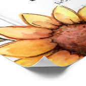 Zonnebloem 'Ter nagedachtenis aan' foto poster (Hoek)