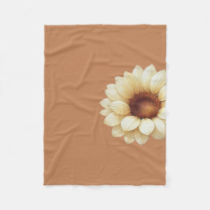 Zonnebloem Terracotta Worpdeken Vintage Bloemenpat Fleece Deken