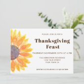 Zonnebloem Thanksgiving Binnenuitnodiging Kaart (Staand voorkant)
