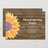 Zonnebloem Thanksgiving hout Kaart (Voorkant / Achterkant)