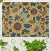 Zonnebloem theedoek (Gevouwen)