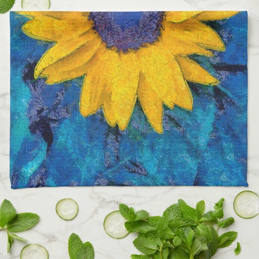 Zonnebloem Theedoek (Gevouwen)