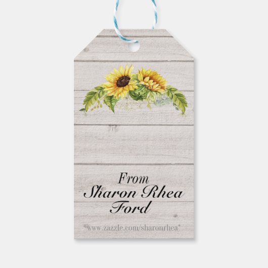 Zonnebloem thema cadeau Labels Cadeaulabel (Achterkant)