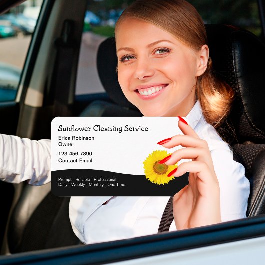 Zonnebloem Thema Huis Schoonmaak Service Visitekaartje