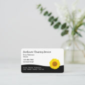 Zonnebloem Thema Huis Schoonmaak Service Visitekaartje (Staand voorkant)