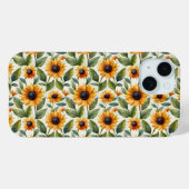Zonnebloem Thema iPhone 15 Hoesje (Achterkant (horizontaal))