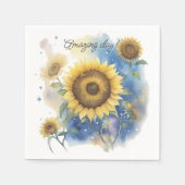 Zonnebloem thema party servetten. Bloemenfeest Servet (Voorkant)