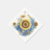 Zonnebloem thema party servetten. Bloemenfeest Servet (Hoek)