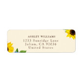 Zonnebloem Thema Retourstickers Etiket (Voorkant)