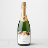 Zonnebloem Thema Sjabloon Champagne Labels Sparkling Wijnetiket (Voorkant)