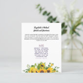 Zonnebloem Thema Trouw Details Menu Programma Over (Staand voorkant)