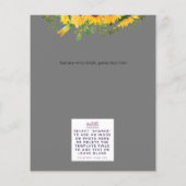 Zonnebloem Thema Trouw Details Menu Programma Over (Achterkant)