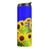 Zonnebloem Thermische Tumbler met Oekraïne Vlag Kl Thermosbeker (Gedraaid links)