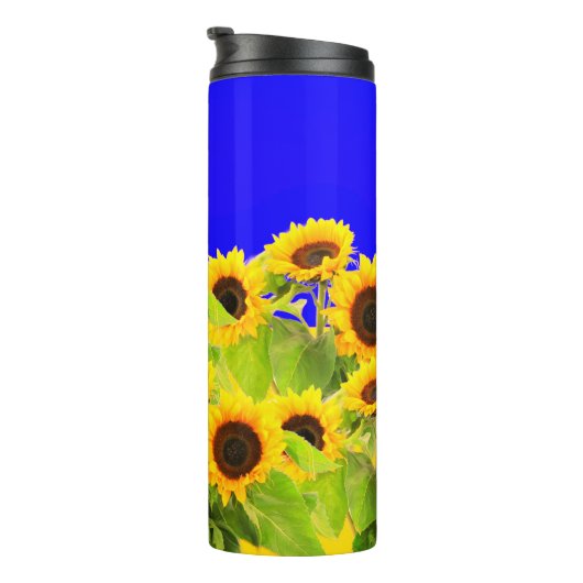 Zonnebloem Thermische Tumbler met Oekraïne Vlag Kl Thermosbeker (Geroteerd rechts)