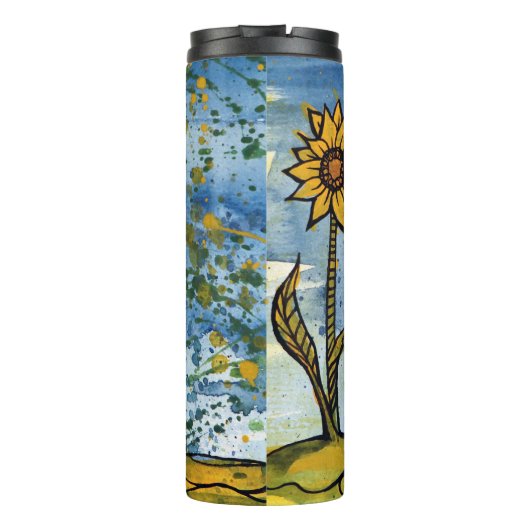 Zonnebloem Thermosbeker (Achterkant)