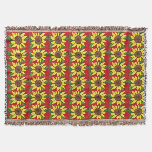 Zonnebloem Throw Blanket Deken (Voorkant)