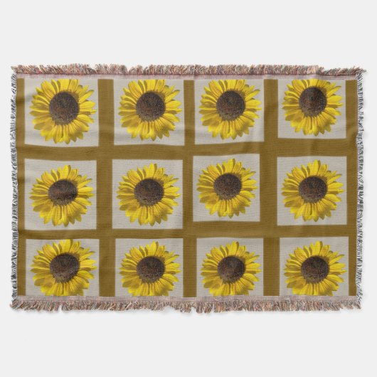 Zonnebloem Throw Blanket Deken (Voorkant)