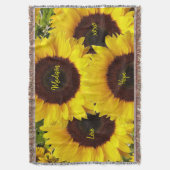 Zonnebloem Throw Blanket Deken (Voorkant Verticaal)
