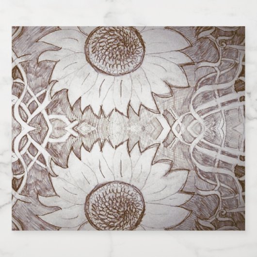 zonnebloem thuis bier etiket (Enkel label)