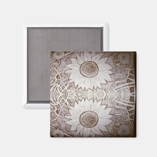 zonnebloem thuis magneet (Voorkant / Achterkant)