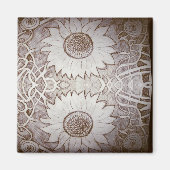 zonnebloem thuis magneet (Voorkant)