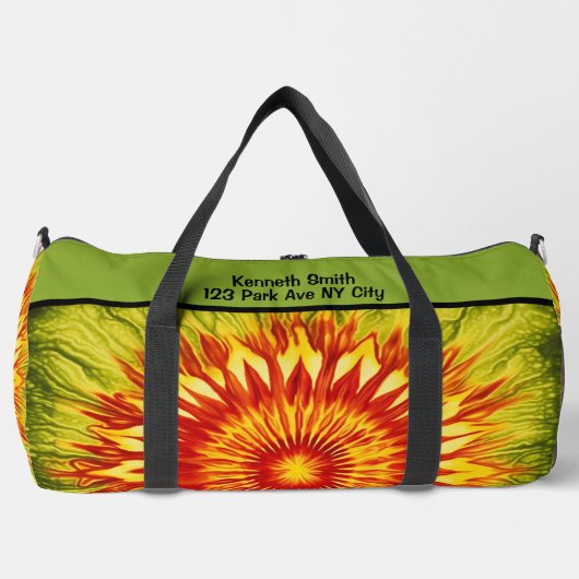 Zonnebloem Tie Dye monogram persoonlijke Reis Tas (Voorkant)