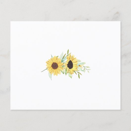 Zonnebloem Tijd Capsule bruiloft Flyer (Achterkant)