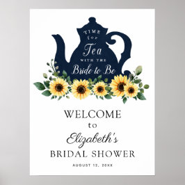 Zonnebloem Tijd voor Thee Bruidsbruiloft Welkomstb Poster