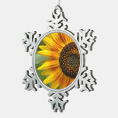 Zonnebloem Tin Sneeuwvlok Ornament (Rechts)