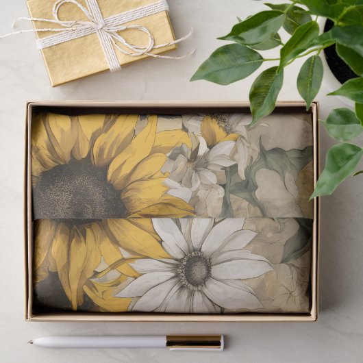 Zonnebloem Tissuepapier (Geschenk)