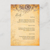 Zonnebloem Toscane Herfst Textuur Tracery Informatiekaartje (Voorkant)