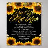 Zonnebloem Tot We Elkaar Weer Ontmoeten Rouwdicht  Poster (Voorkant)