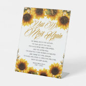 Zonnebloem tot we weer een begrafenisgedicht aantr reclamebord met voetstuk (Voorkant)