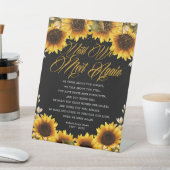 Zonnebloem tot we weer een begrafenisgedicht ontmo reclamebord met voetstuk (Insitu)