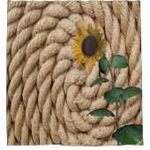 Zonnebloem touw douchegordijn (Voorkant)