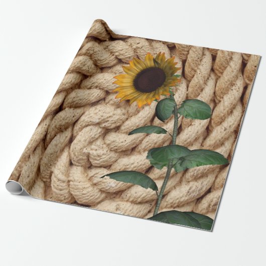 Zonnebloem Touw Mat Inpakpapier (Uitgerold)