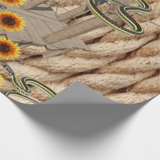 Zonnebloem Touw Slangen Mat Inpakpapier (Hoek)