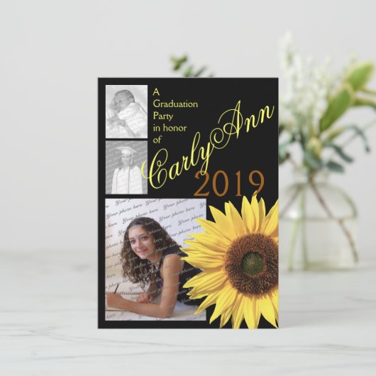 Zonnebloem Tri Foto Kaart (Staand voorkant)