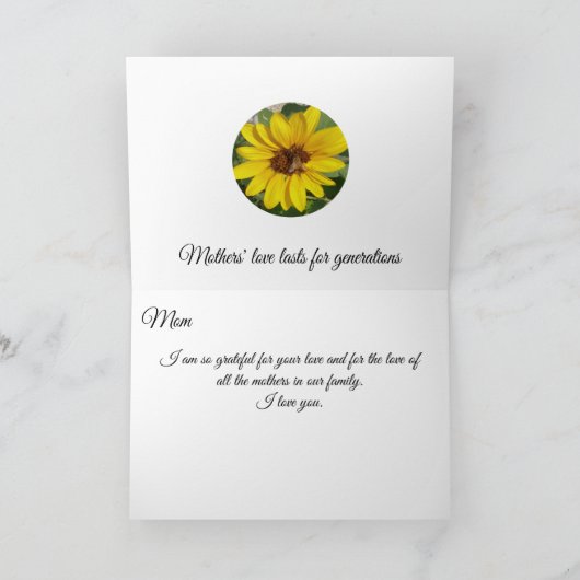Zonnebloem Trio Black Moederdag Feestdagen Kaart (Binnen)