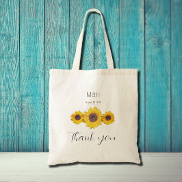 zonnebloem-trio - bruiloft Dank u Tote Bag