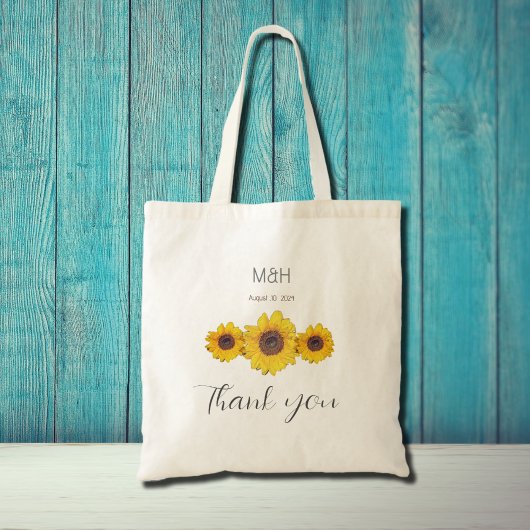 zonnebloem-trio - bruiloft Dank u Tote Bag