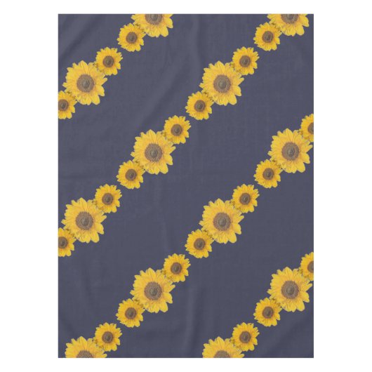Zonnebloem trio in donkerblauw tafelkleed (Voorkant)