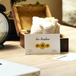 Zonnebloem trio in het wit visitekaartje
