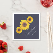 Zonnebloem Trio NO2 voor bruiloften Servetten (Insitu)