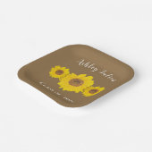 Zonnebloem trio voor afstuderen 2026 papieren bordje (Gebogen)